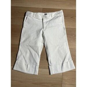 Gap Capri Pants Womens Size 28 White Striped Cuffed Straight Leg Casual Retro
